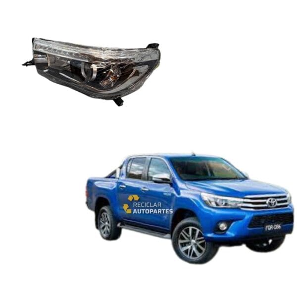 Óptica Izquierda Toyota Hilux 2.4-2.8 REVO (2016-2019) c/ Lupa y Tira LED