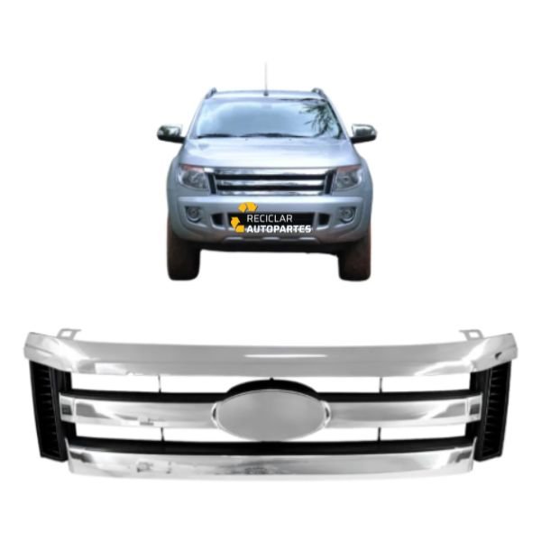 Parrilla Central Cromada Ford Ranger (Modelos 2012 - 2016)