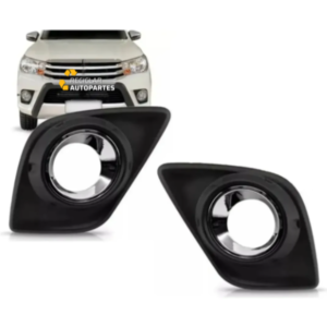 Juego Tapa Rejilla Faro Auxiliar Toyota Hilux Cromada 2016-2019