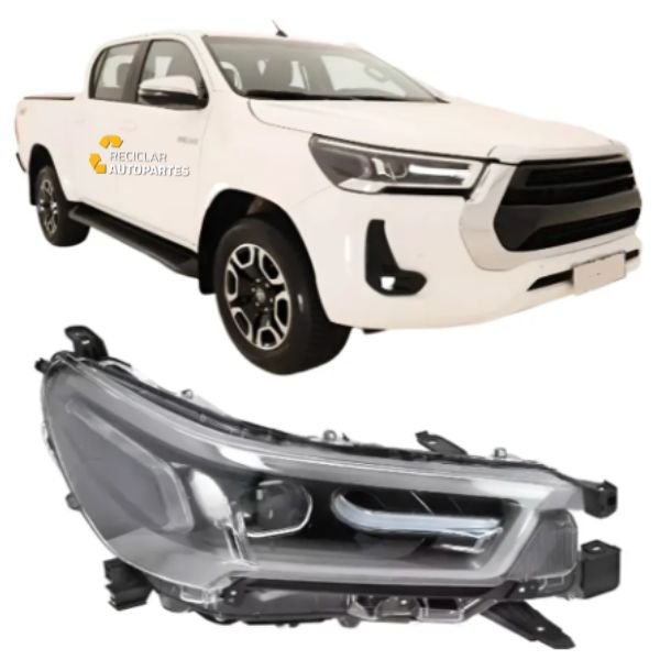 Óptica Toyota Hilux SRX 2022-2026 Cromada con Lupa Derecha