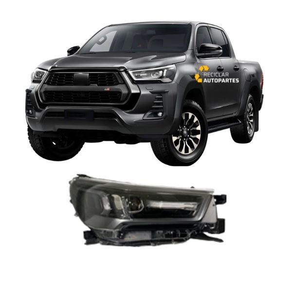Óptica Toyota Hilux Fondo Negro GR Sport SRX Con Lupa Derecha