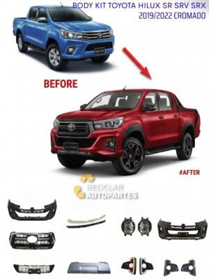 Body Kit Toyota Hilux SR SRV SRX 2019-2022 Cromado con Ópticas y Faros